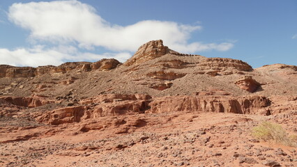 Rock and red terrain, in the national geological Timna park, Israel