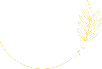 Gold Foil Curve Leaf Olive Frame 