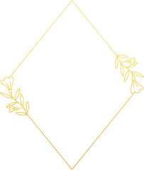 Gold Foil Diamond Flower  Frame 