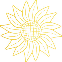 Gold Foil Small Bouguet Flower Sunflower 