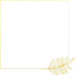 Gold Foil Square Leaves Frame 