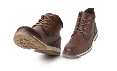 Brown leather boots, Men’s brown ankle boots on transparent background