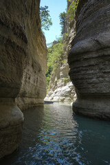 The gorgeous canyon of Lengarica in the Fir of Hotova National Park, Permet. 