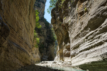 The gorgeous canyon of Lengarica in the Fir of Hotova National Park, Permet. 