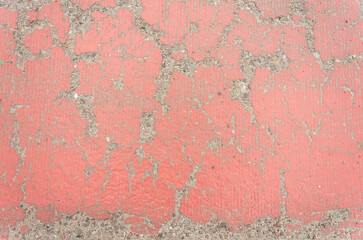 Damaged painted red asphalt texture for background, wallpaper