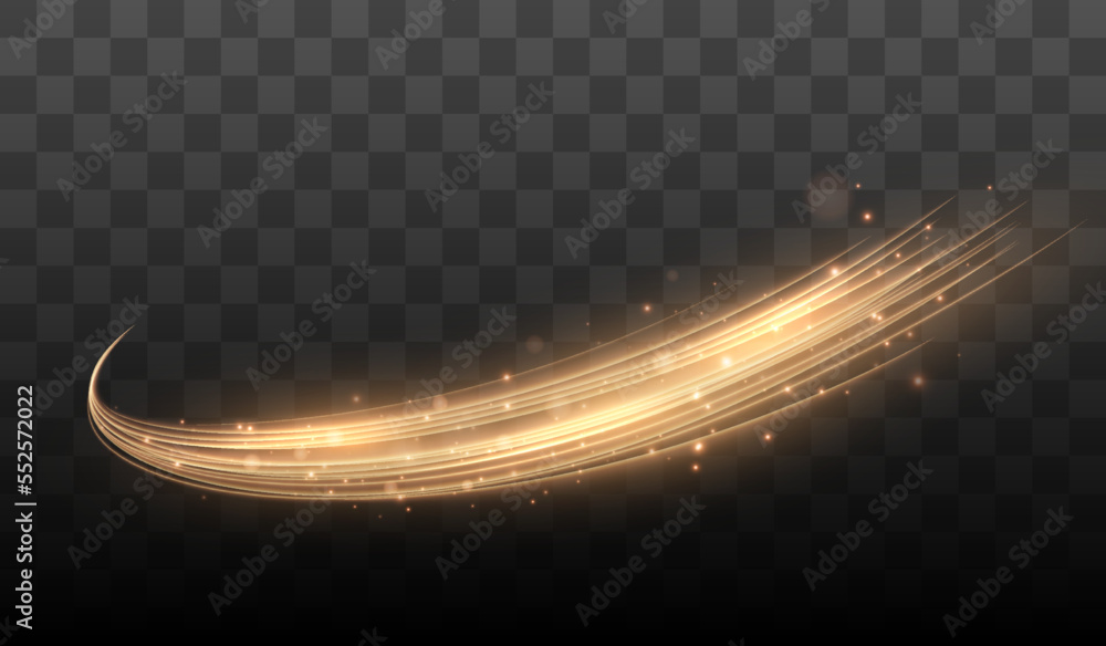 Aufkleber shining lines. glowing trail wave vector light effect. vector illustration