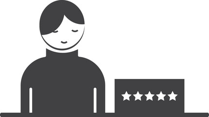Customer satisfaction icon, customer rating icon black vector