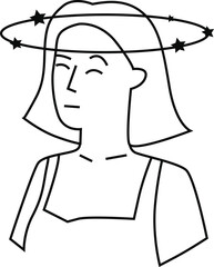 Dizziness icon, illness line icon black vector