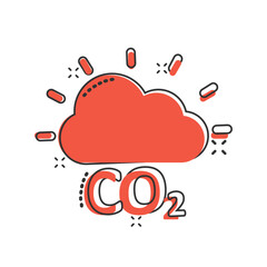 Co2 emission icon in comic style. Cloud disaster cartoon vector illustration on white isolated background. Environment splash effect sign business concept.