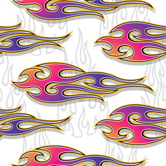 Seamless pattern vector fire flame image. Fire repeating tile background wallpaper texture design.