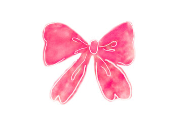 手描きリボン　ピンク