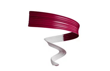 Fotobehang Qatar flag Ribbon Twisted Spiral 3d illustration on isolated background © Hammad