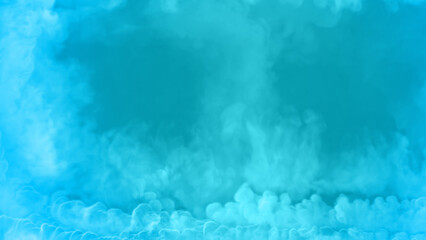 Blue clouds of heaven or smoke screen fame at left - bottom - abstract 3D illustration