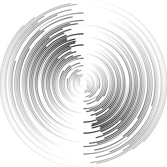  Lines in Circle Form . Spiral Vector Illustration .Technology round Logo . Design element . Abstract Geometric shape .
