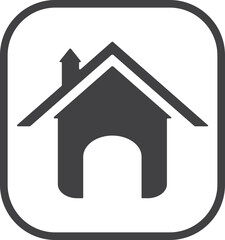 Website icon, home interface icon black vector