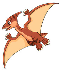 Flying dinosaur. Cute winged dino. Pteranodon icon © LadadikArt