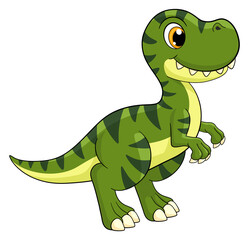 Tyrannosaurus rex cartoon icon. Cute baby dinosaur