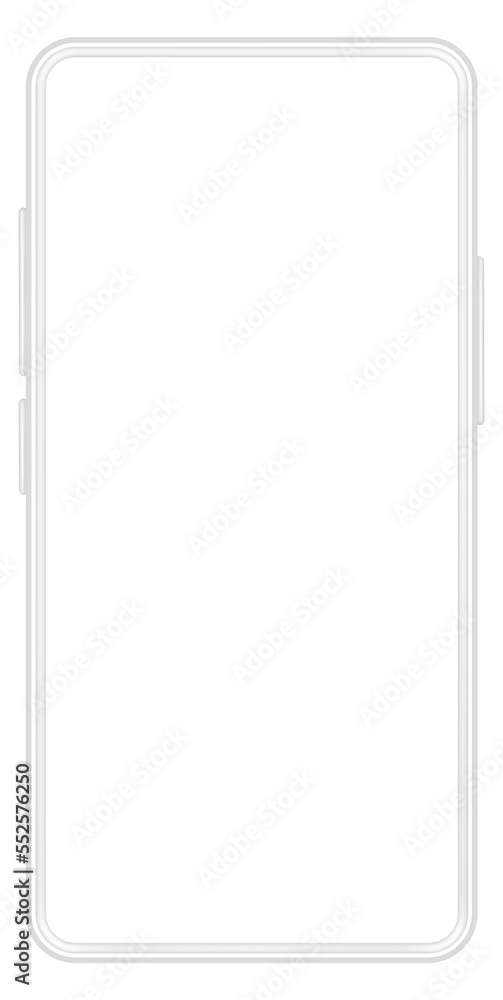 Poster smartphone mockup front view. white display frame