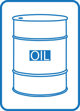 Barrels of fuel icon, fuel tank icon blue vector