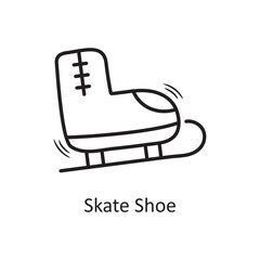 Skate Shoe vector outline Icon Design illustration. Christmas Symbol on White background EPS 10 File