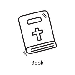 Book vector outline Icon Design illustration. Christmas Symbol on White background EPS 10 File