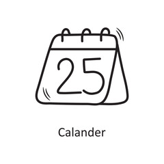 Calendar vector outline Icon Design illustration. Christmas Symbol on White background EPS 10 File