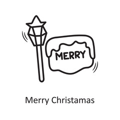 Merry Christmas vector outline Icon Design illustration. Christmas Symbol on White background EPS 10 File