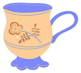 Scandinavian mug icon. Trendy tea drinking cup