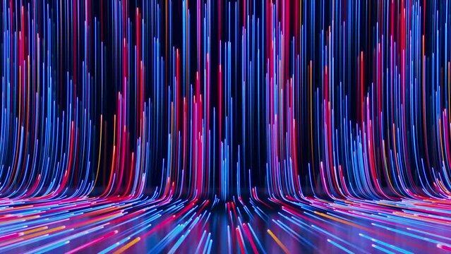 Rising Multicolored Lines. 
Seamless loop 4K ProRes Abstract Background animation