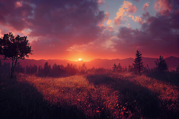 Sunrise over the mountains