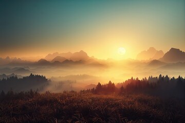 Sunrise over the mountains