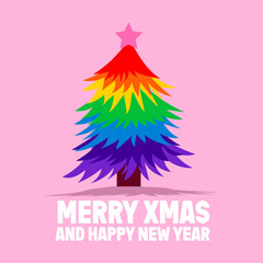LGBTQ+ christmas tree card 
 