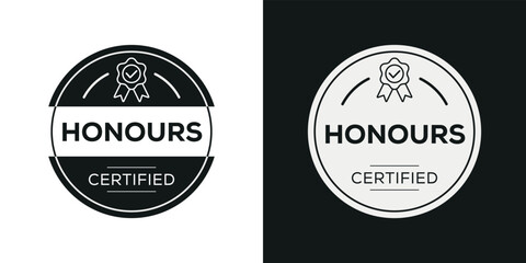 Fototapeta na wymiar Creative (Honours) Certified badge, vector illustration.