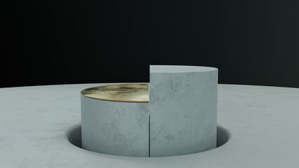 3D illustration of pedestal podium