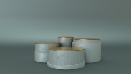 3D illustration of pedestal podium