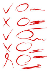 check mark, brush line and circle rectangle marker for highlight and emphasis some text