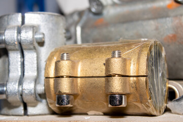 closeup of a plumbing union