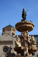 Obraz premium Historic cathedral square of Trento, Italy