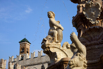 Historic cathedral square of Trento, Italy