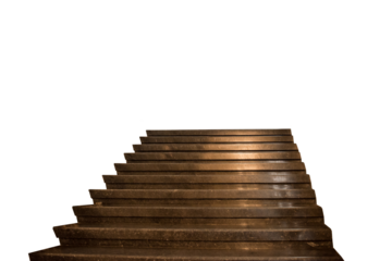 Marble staircase with stairs in PNG isolated on transparent background