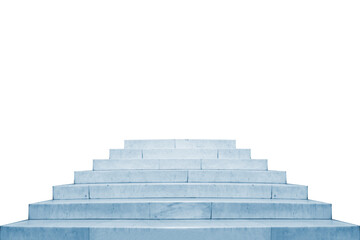 Marble blue staircase with stairs in PNG isolated on transparent background - 552584429