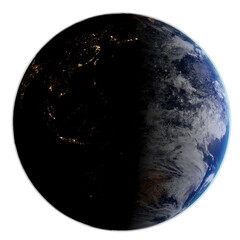 Fototapeta na wymiar La Terre sur fond transparent - textures fournies par la Nasa - rendu 3D