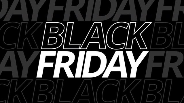 Black friday graphic element. black friday banner design 4k animation. sales shopping social media background. Multiple zoom.