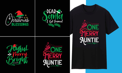 Fototapeta premium Christmas Bundle T shirt Design