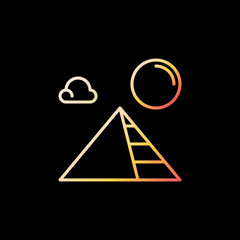 Vector Egyptian Pyramids Egypt Culture concept outline colorful icon