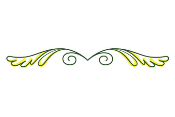 Fototapeta premium Green text divider, page separators design. Line border, laurel, organic frame with plant. Floral decorative element. Natural flourishes, curve line collection isolated on white