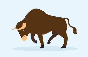 bull on a blue background