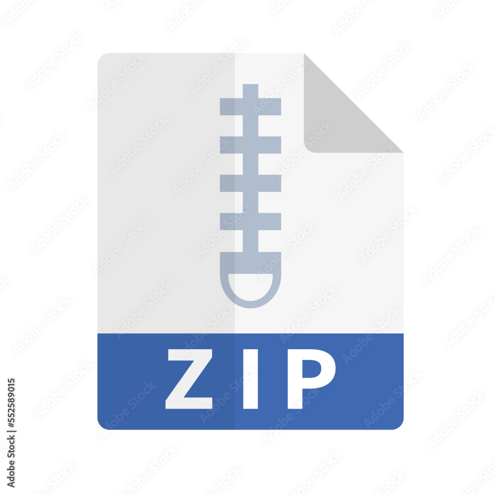 Poster zip file icon with flat design. vector.