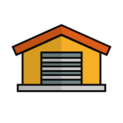 Modern warehouse icon. Storage. Vector.