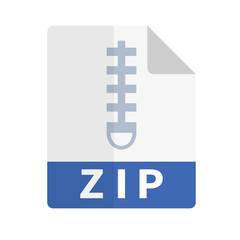 ZIP file icon with flat design. Vector.